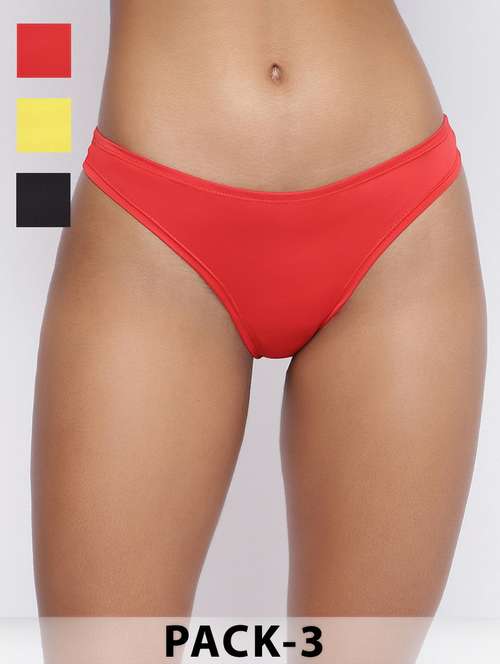 women pack of 3 solid low rise thongs - 21993842 -  Standard Image - 0