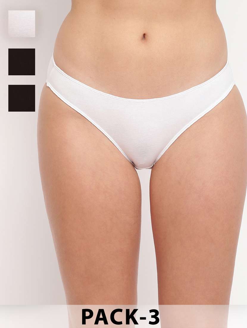 women pack of 3 solid low rise thongs