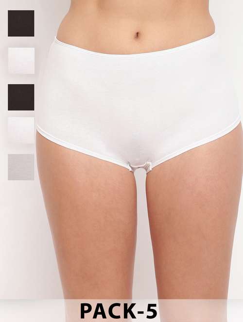 women pack of 5 solid mid rise boy shorts - 21993853 - Standard Image - 0