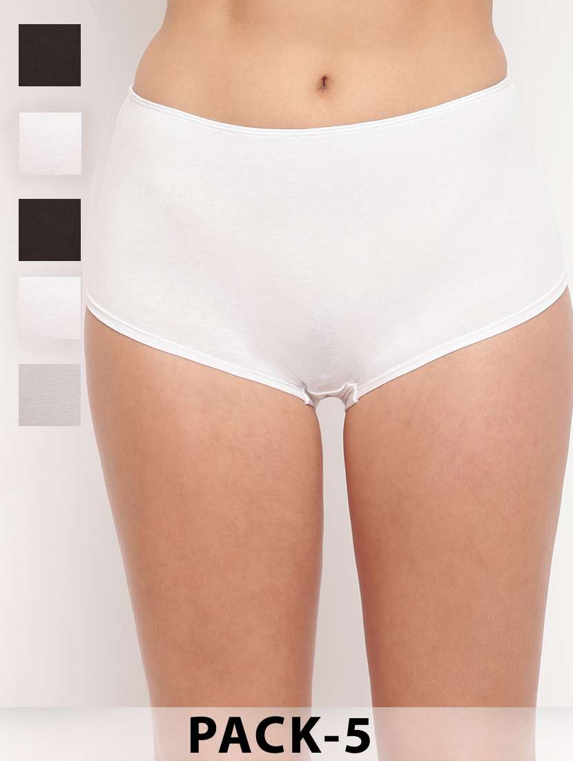 women pack of 5 solid mid rise boy shorts - 21993853 - Zoom Image - 0