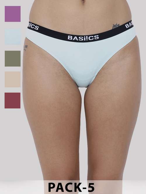 women pack of 5 solid low rise bikini panty - 21993855 - Standard Image - 0