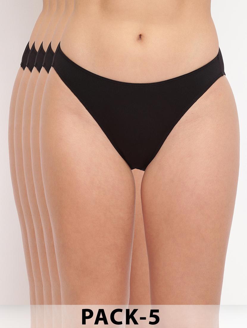 women pack of 5 solid low rise bikini panty