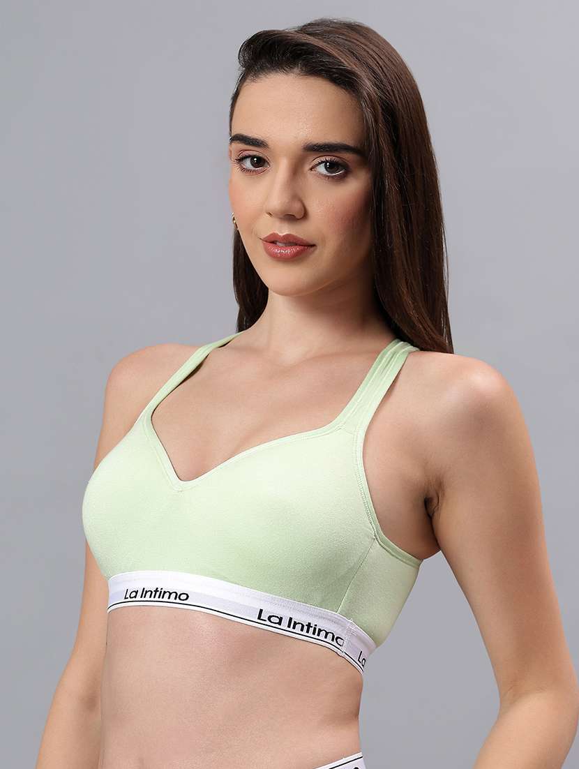 women solid lightly padded sports bra - 21993874 -  Standard Image - 3