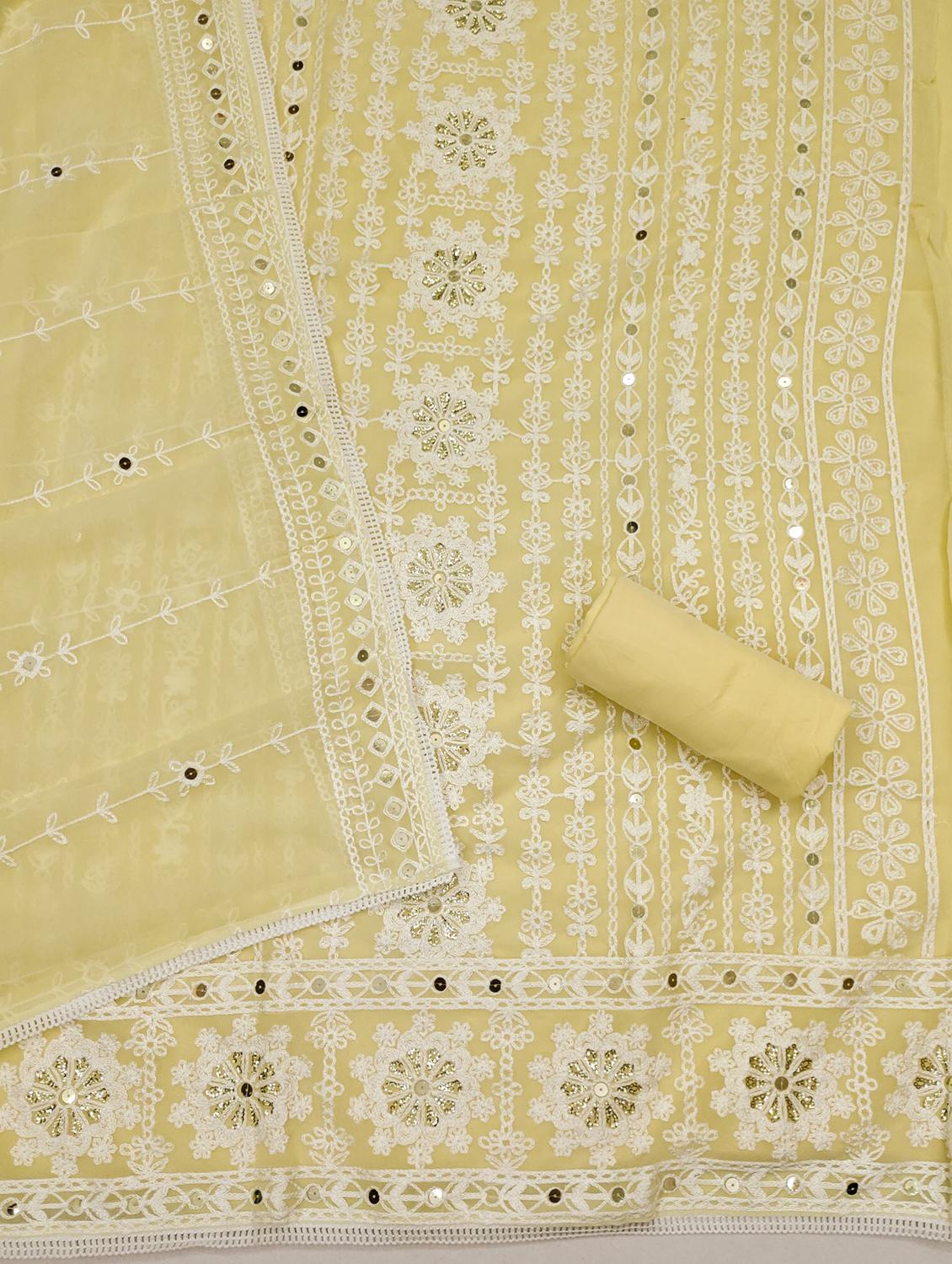 women embroidered unstitched suit set - 21993878 - Standard Image - 3