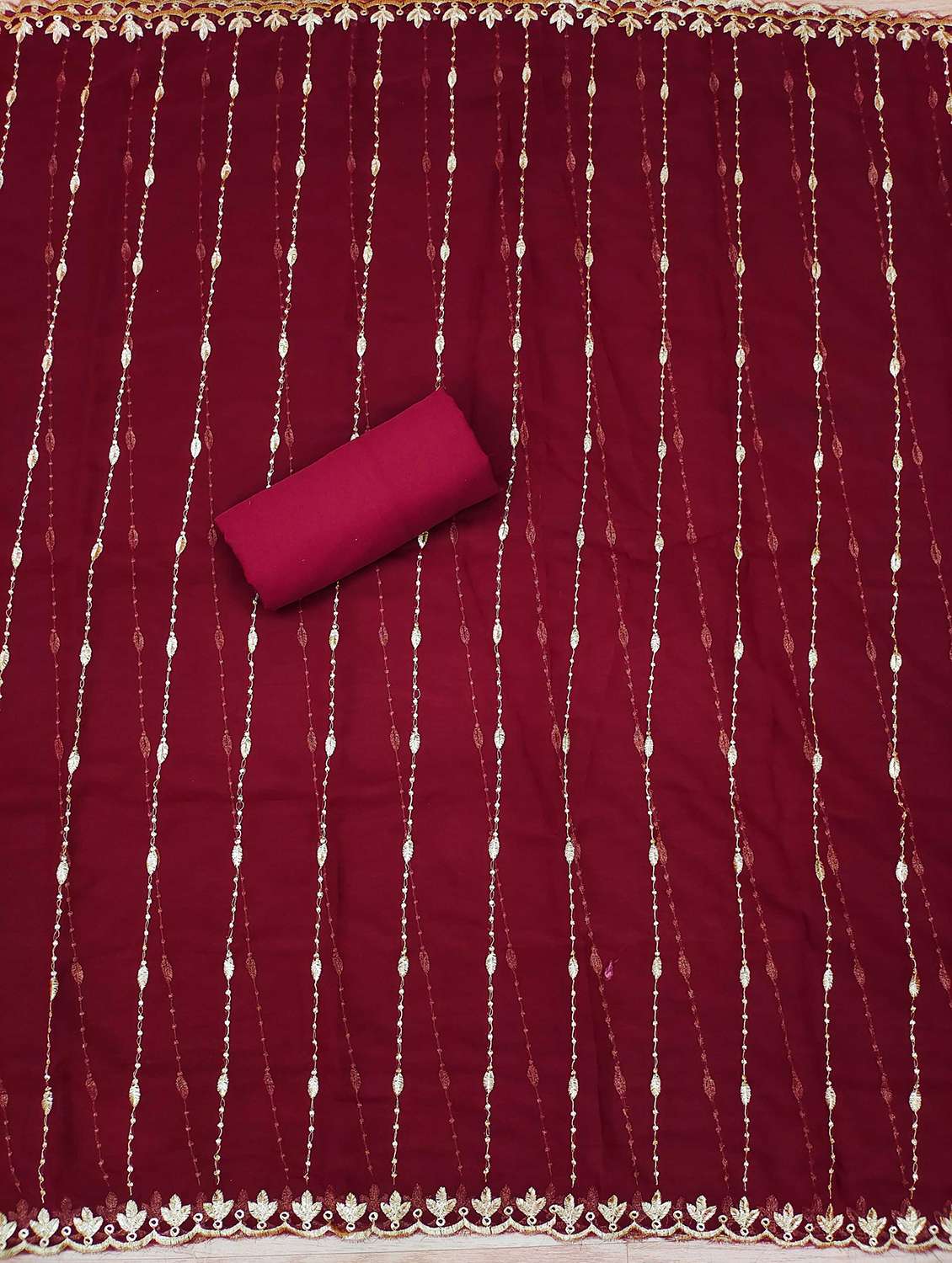 women embroidered unstitched suit set - 21993881 -  Standard Image - 3