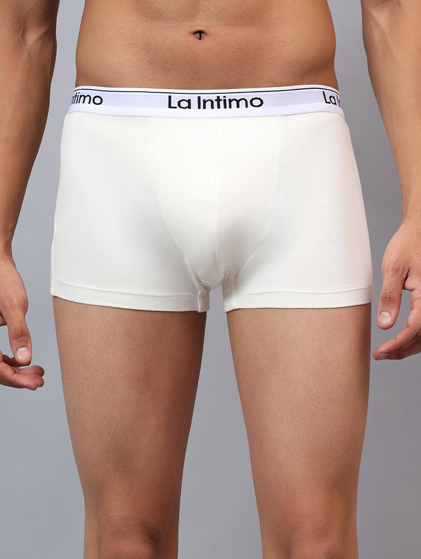 men solid mid rise trunks