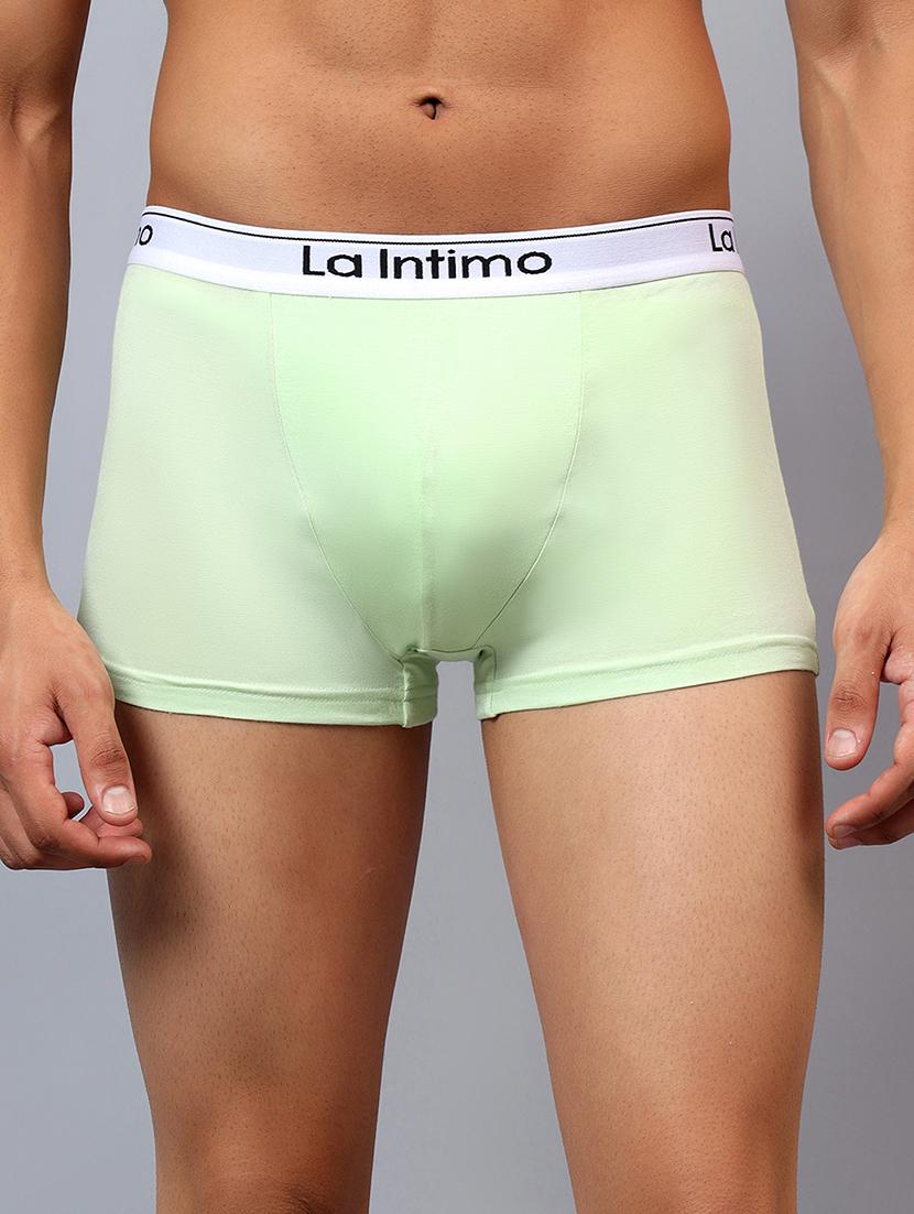 men solid mid rise trunks