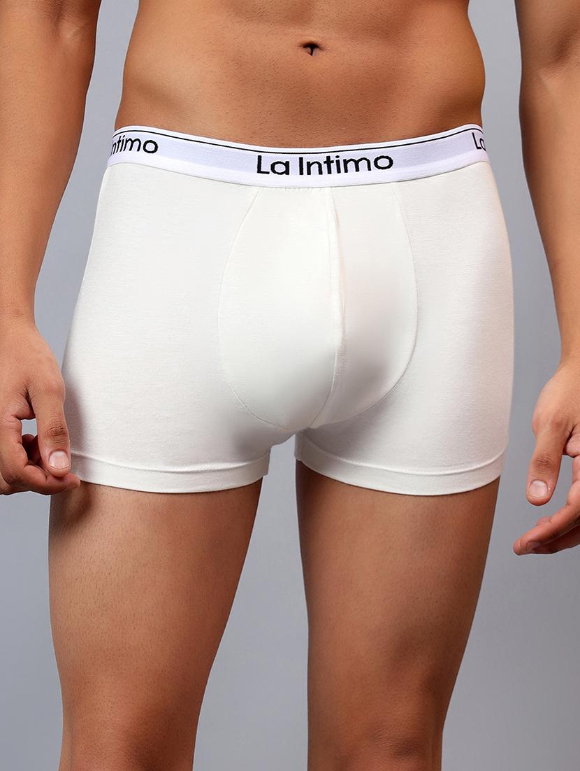 men solid mid rise trunks