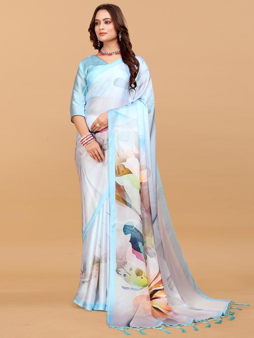 women floral printed saree with blouse - 21993920 - Standard Image - 0
