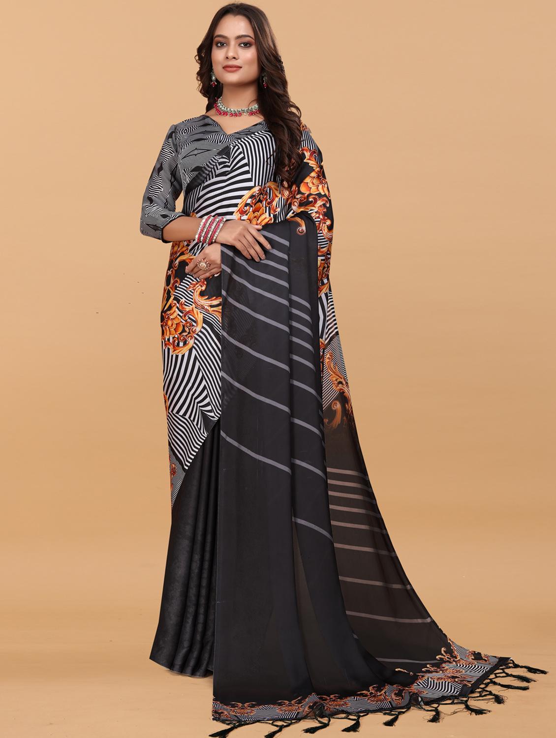 women printed casual wear saree with blouse - 21993923 - Zoom Image - 0