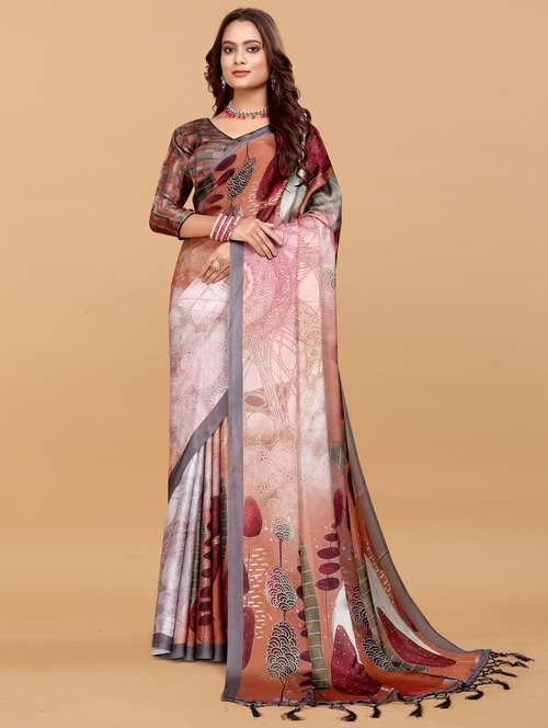 women printed casual wear saree with blouse - 21993928 -  Standard Image - 0