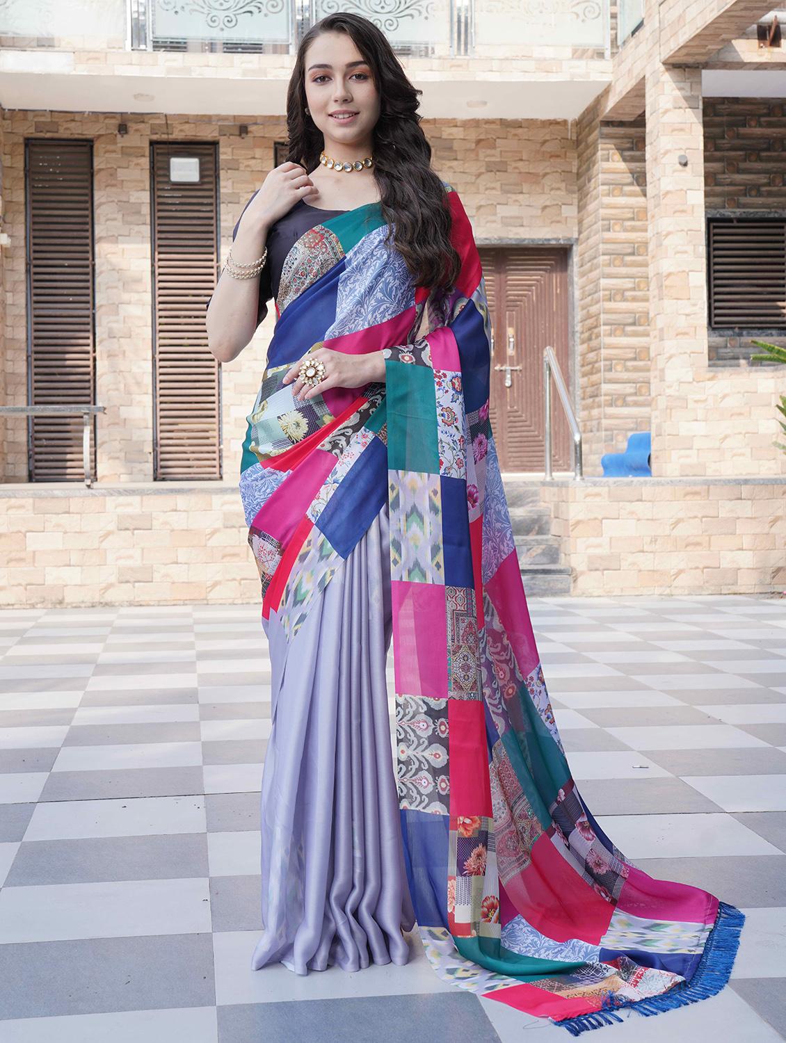 women printed casual wear saree with blouse - 21993932 -  Zoom Image - 0
