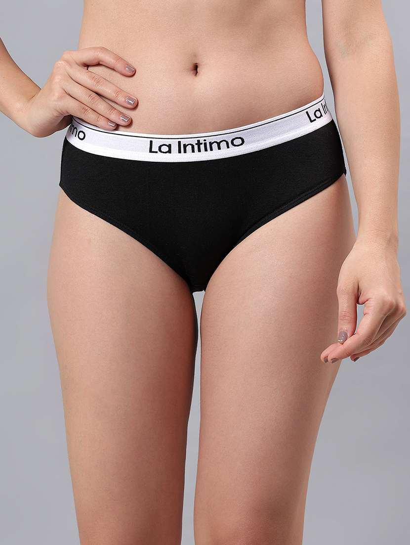 women solid mid rise bikini panty