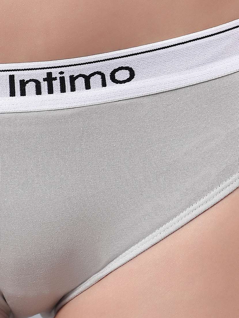 women grey solid mid rise bikini panty - 21993944 -  Standard Image - 5