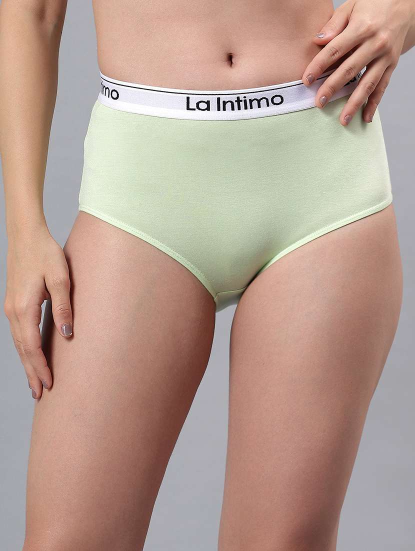 women solid mid rise hipster panty
