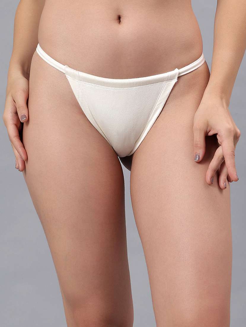 women solid low rise thongs 