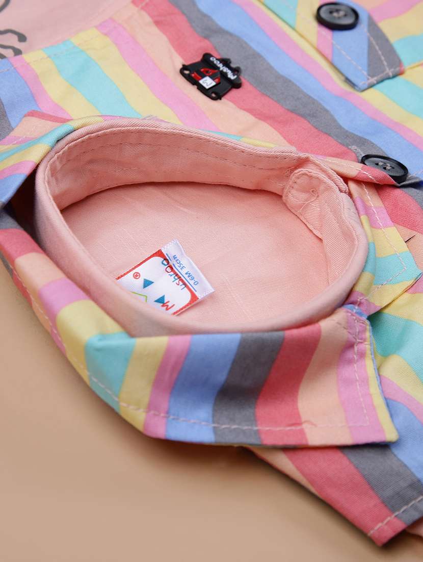 boys striped shirt & shorts casual wear set - 21994602 -  Standard Image - 3