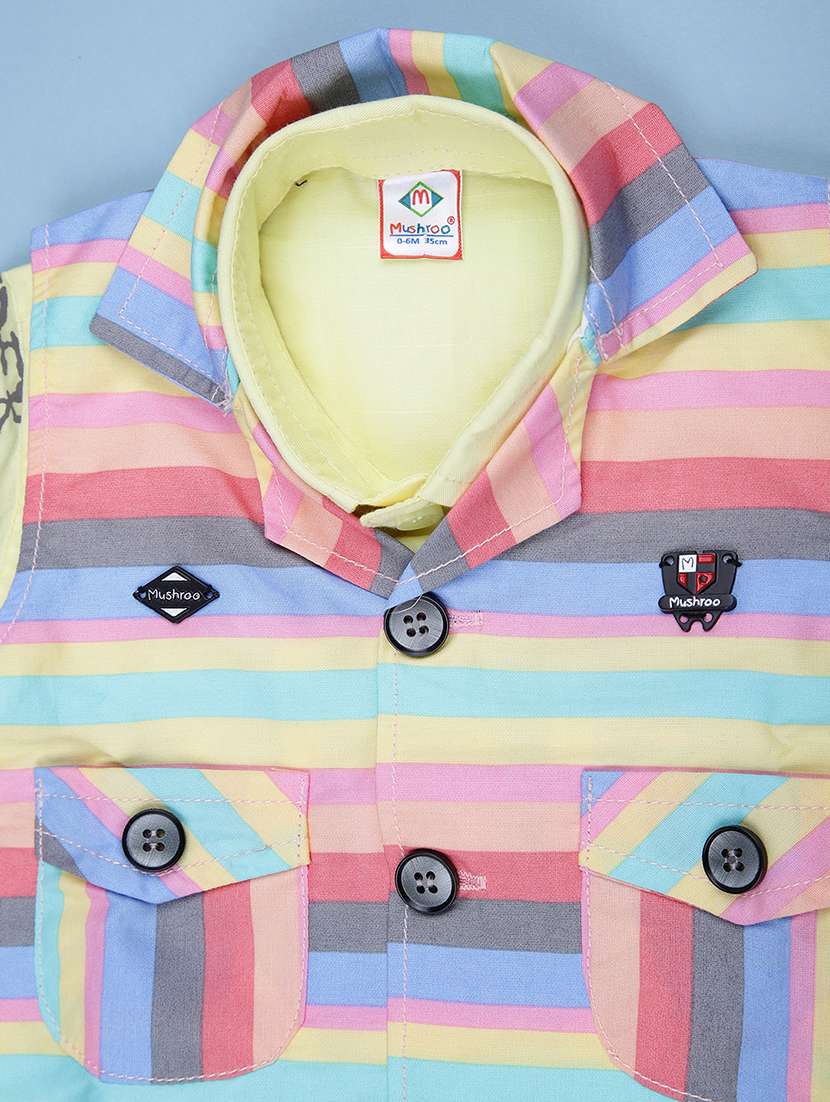 boys striped shirt & shorts casual wear set - 21994603 -  Standard Image - 3