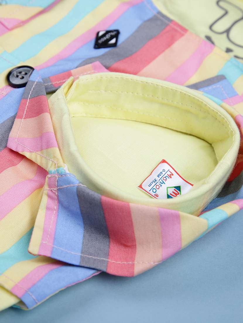 boys striped shirt & shorts casual wear set - 21994603 -  Standard Image - 5