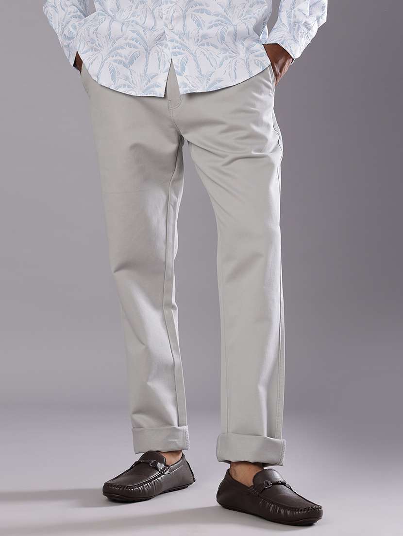 men solid mid rise straight fit chinos  - 21994684 -  Zoom Image - 0