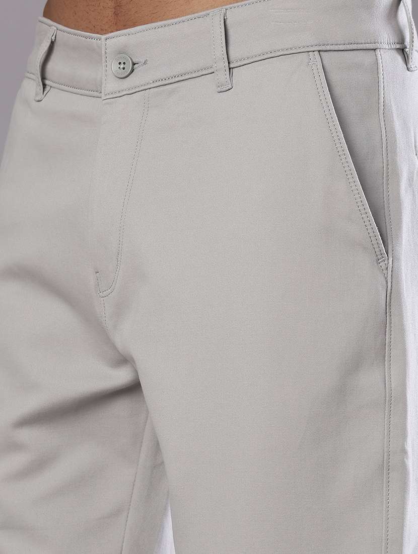 men solid mid rise straight fit chinos  - 21994684 -  Standard Image - 5