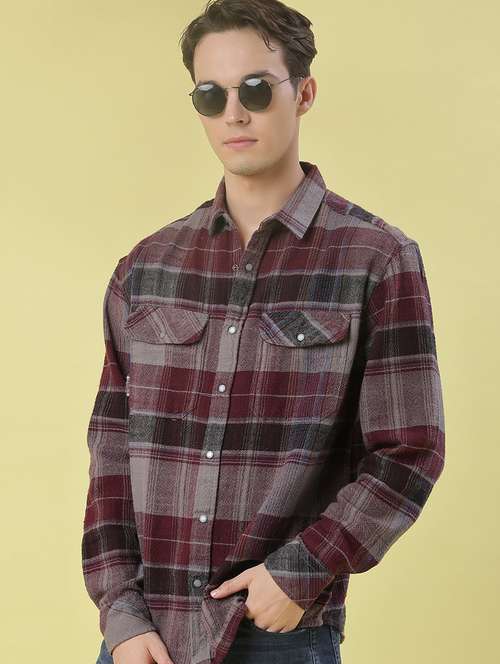 men checkered long sleeve regular fit casual shirt - 21994726 -  Standard Image - 0