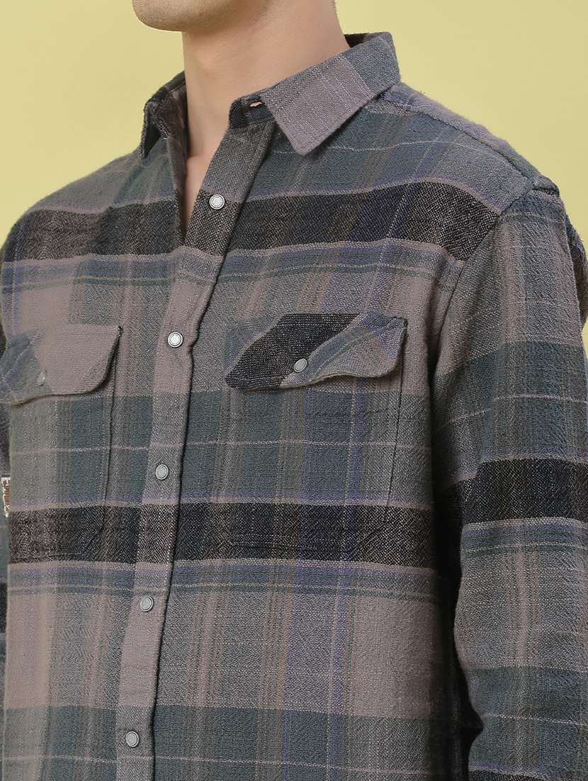 men checkered long sleeve regular fit casual shirt - 21994727 -  Standard Image - 5