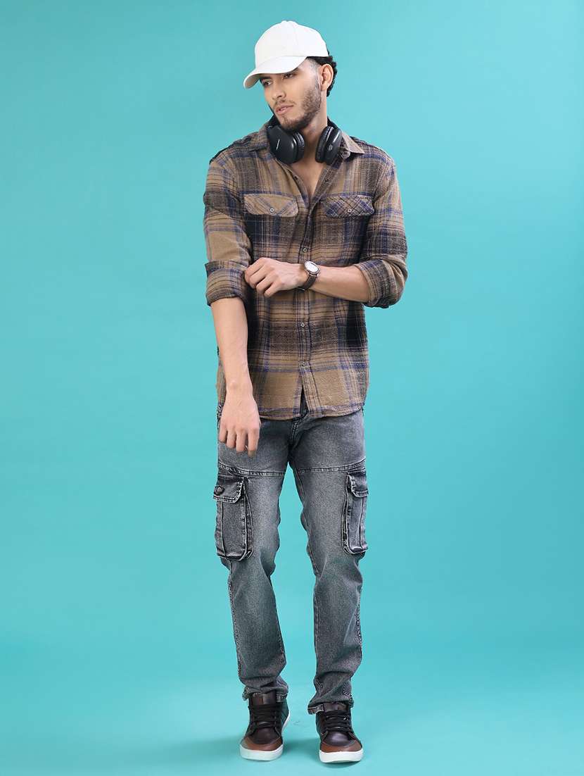 men checkered long sleeve regular fit casual shirt - 21994728 -  Standard Image - 5