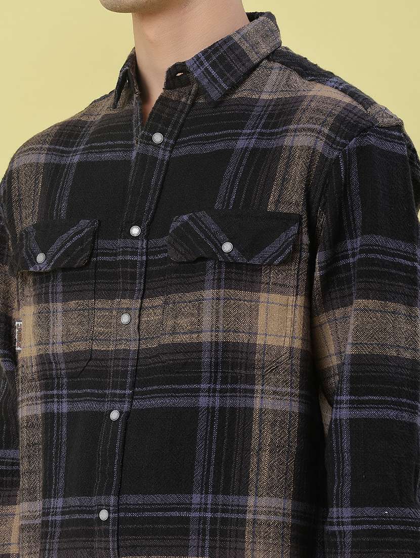 men checkered long sleeve regular fit casual shirt - 21994729 -  Standard Image - 5