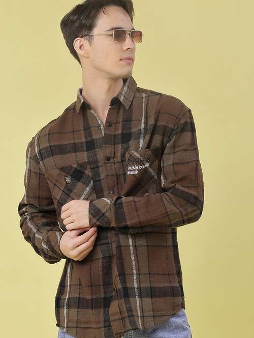 men checkered long sleeve regular fit casual shirt - 21994730 -  Standard Image - 0