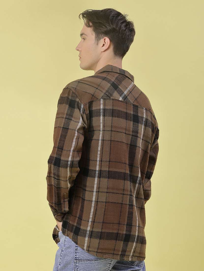 men checkered long sleeve regular fit casual shirt - 21994730 -  Standard Image - 3