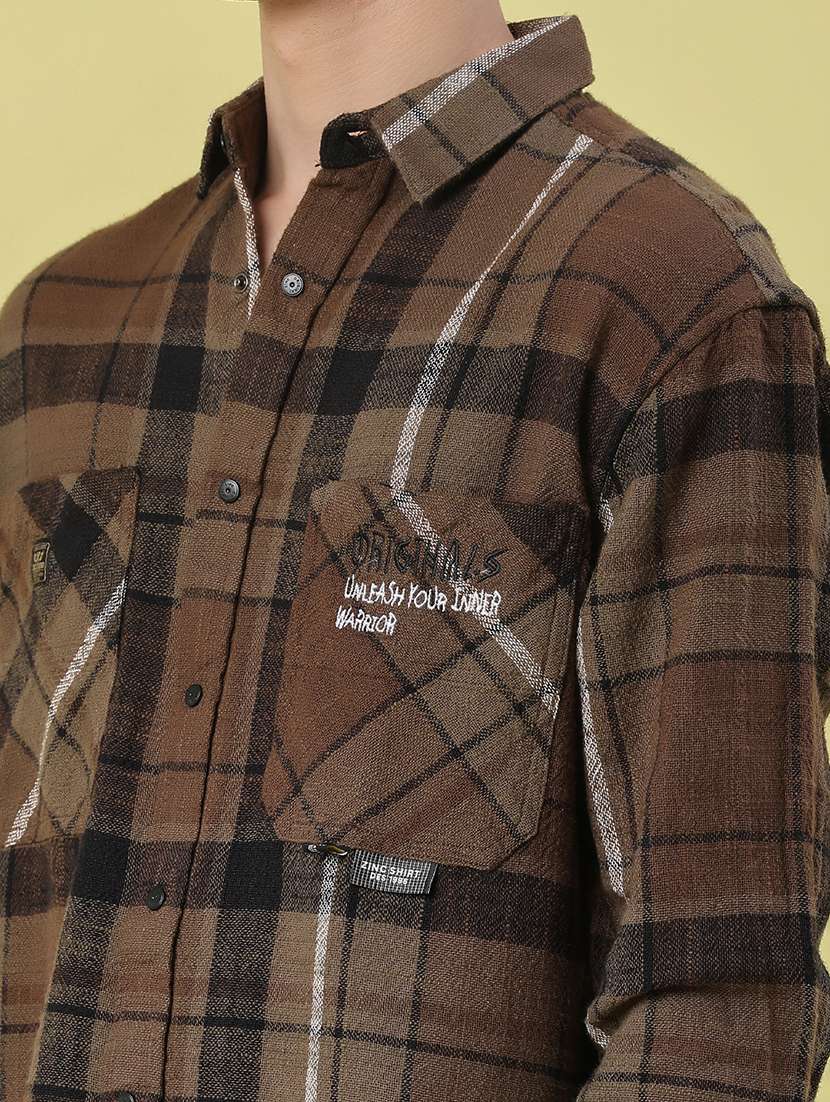men checkered long sleeve regular fit casual shirt - 21994730 -  Standard Image - 5