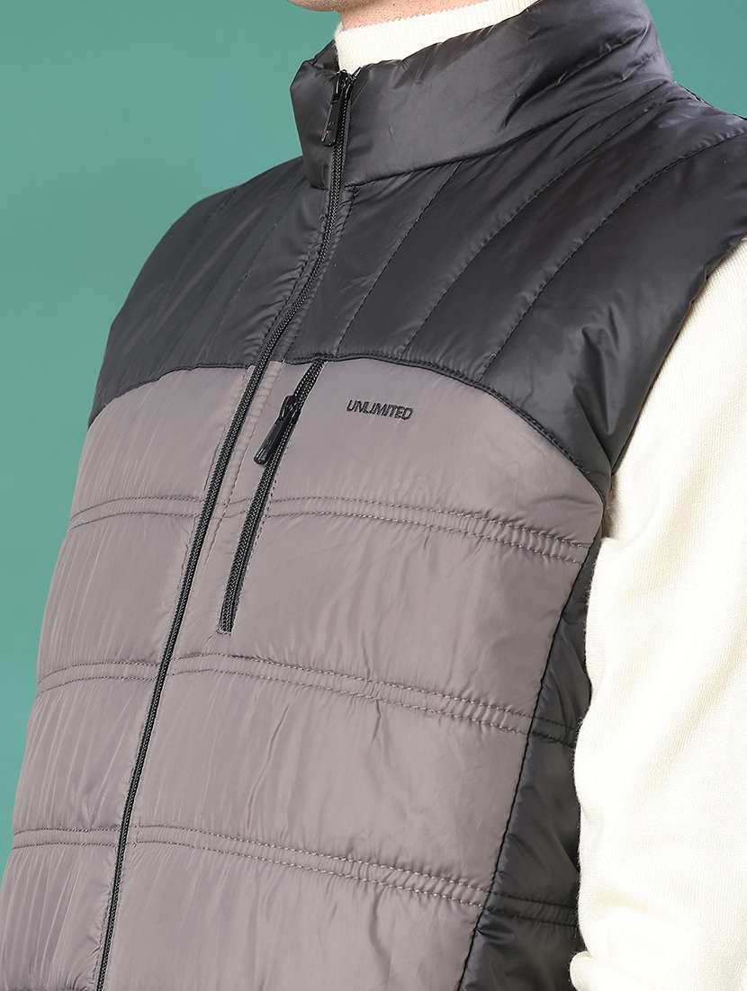 men color block sleeveless regular fit puffer jacket - 21994735 -  Standard Image - 5