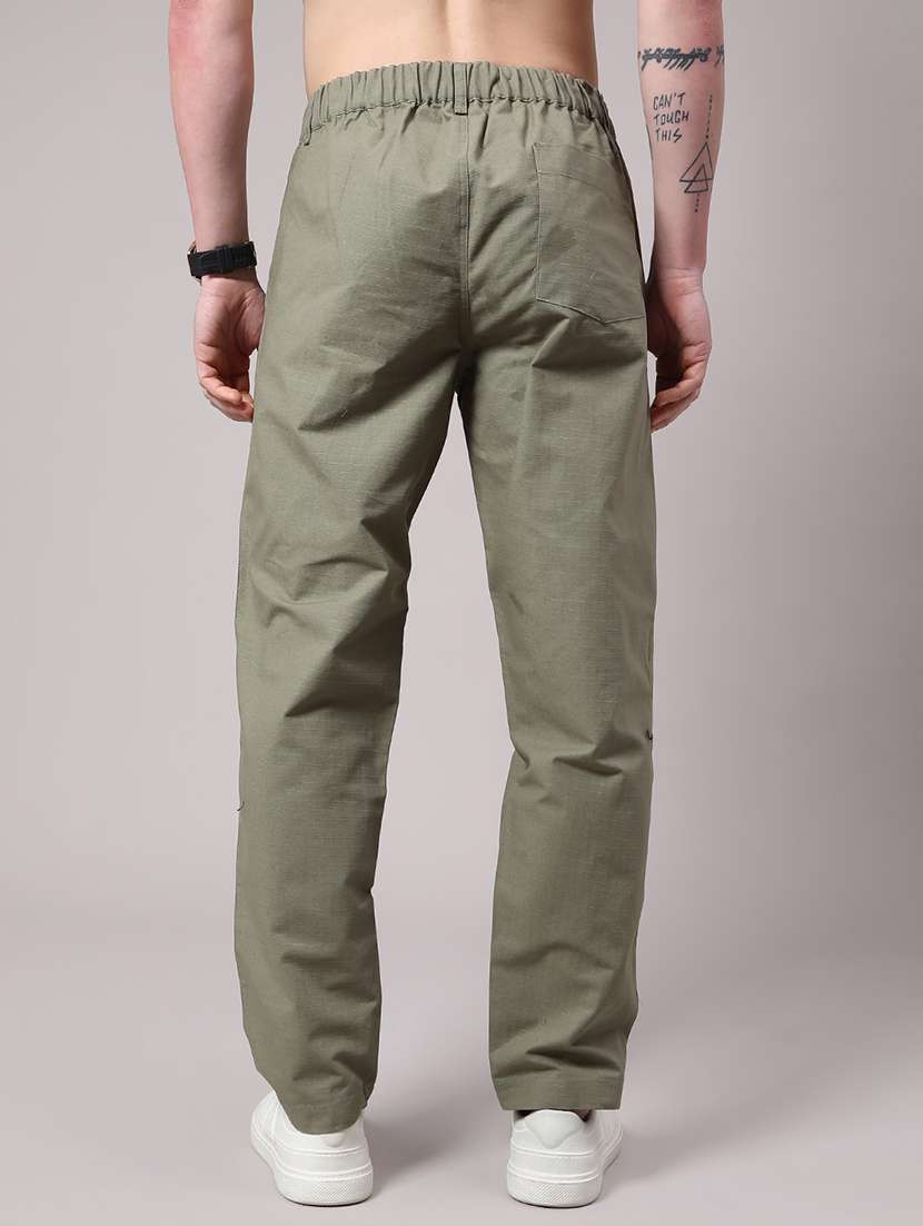 men olive cotton chinos casual trouser - 21994736 -  Standard Image - 3