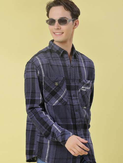 men checkered long sleeve regular fit casual shirt - 21994803 -  Standard Image - 0