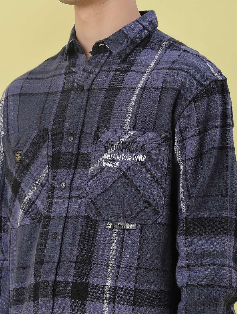 men checkered long sleeve regular fit casual shirt - 21994803 -  Standard Image - 5