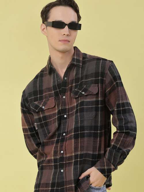 men checkered long sleeve regular fit casual shirt - 21994804 -  Standard Image - 0