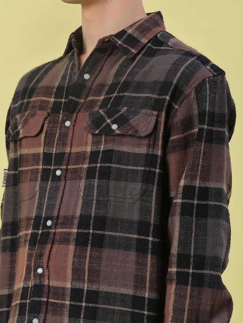 men checkered long sleeve regular fit casual shirt - 21994804 -  Standard Image - 5