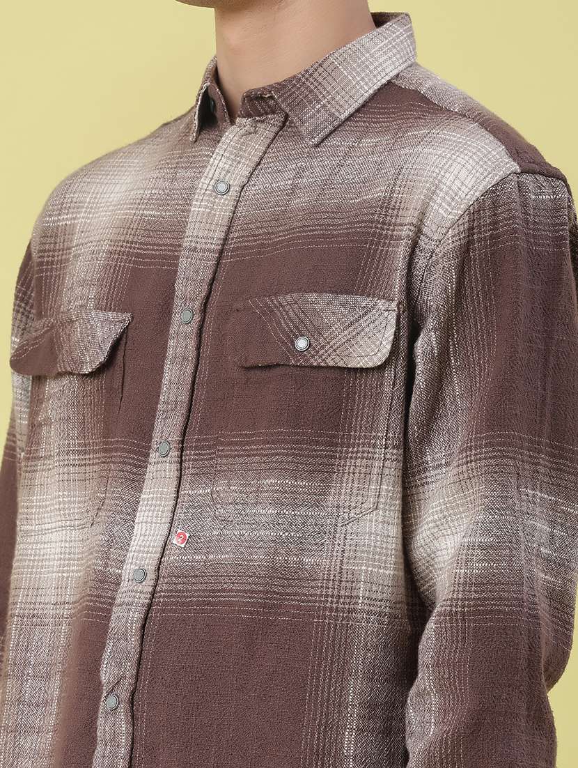 men checkered long sleeve regular fit casual shirt - 21994806 -  Standard Image - 5