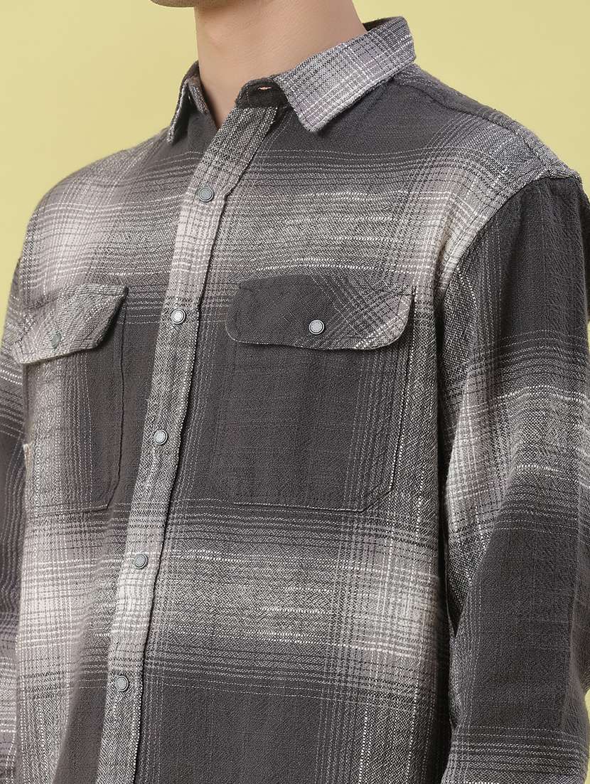 men checkered long sleeve regular fit casual shirt - 21994807 -  Standard Image - 5