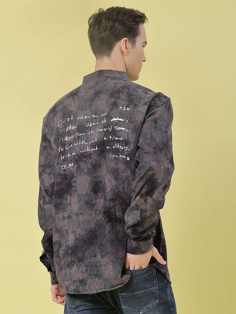 men printed long sleeve regular fit casual shirt - 21994837 -  Standard Image - 3