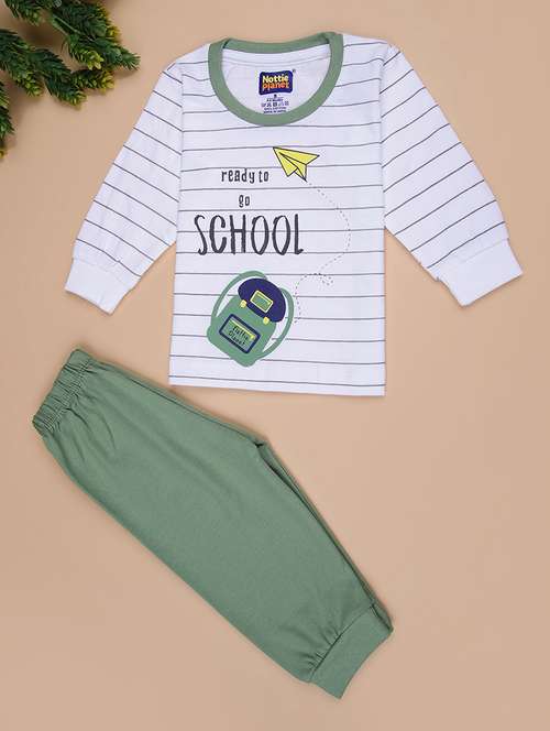 boys printed t-shirt & jogger casual wear set - 21994876 - Standard Image - 0