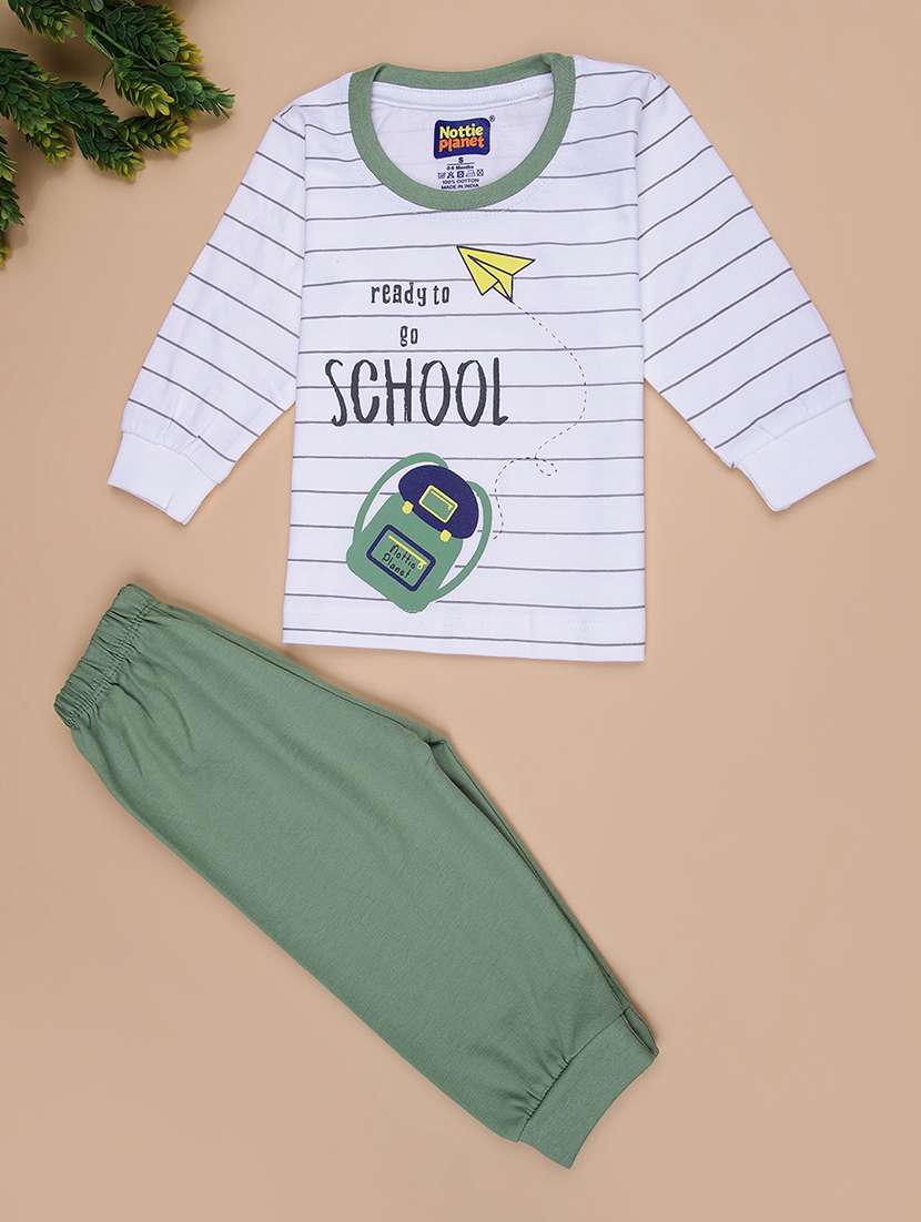 boys printed t-shirt & jogger casual wear set - 21994876 - Zoom Image - 0