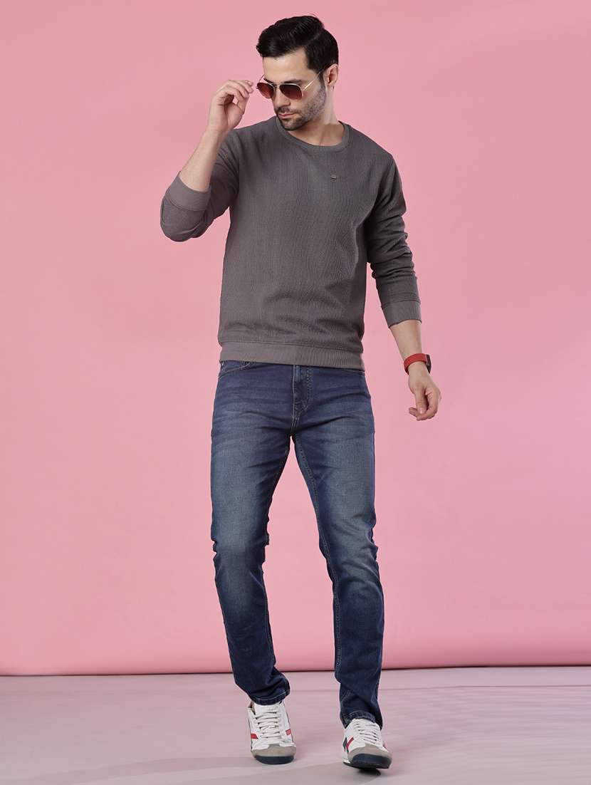 men self design long sleeve regular fit pullover  - 21994945 -  Standard Image - 3