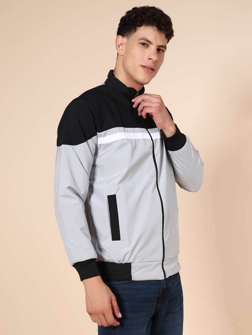 men color block long sleeve casual jacket - 21994977 -  Standard Image - 5