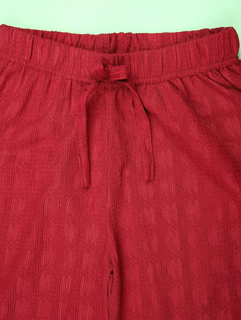 girls solid mid rise straight palazzo - 21995009 -  Standard Image - 3