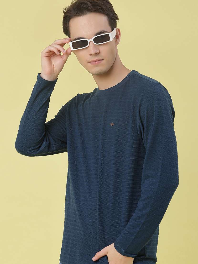 men solid long sleeve regular fit t-shirt