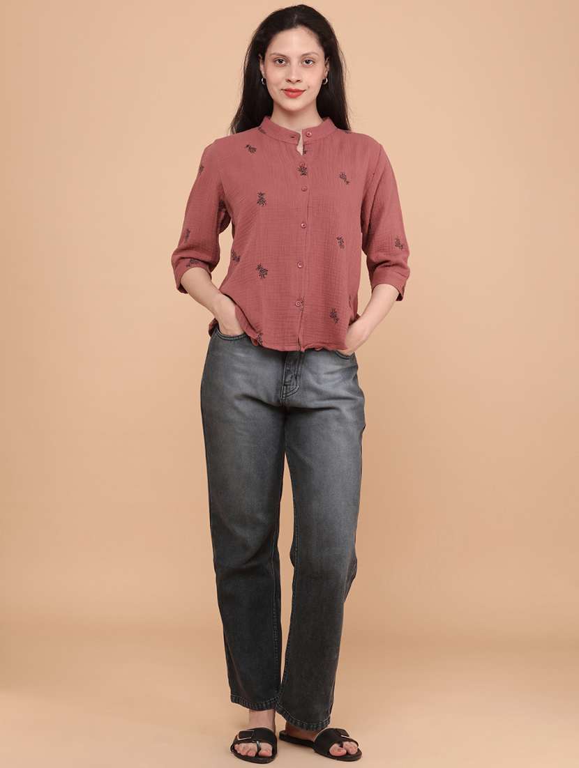 maroon cotton regular shirt - 21995037 -  Standard Image - 5
