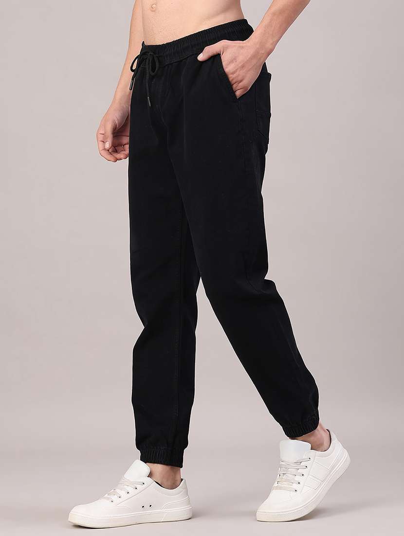 men solid mid rise regular fit jogger - 21995083 -  Standard Image - 3