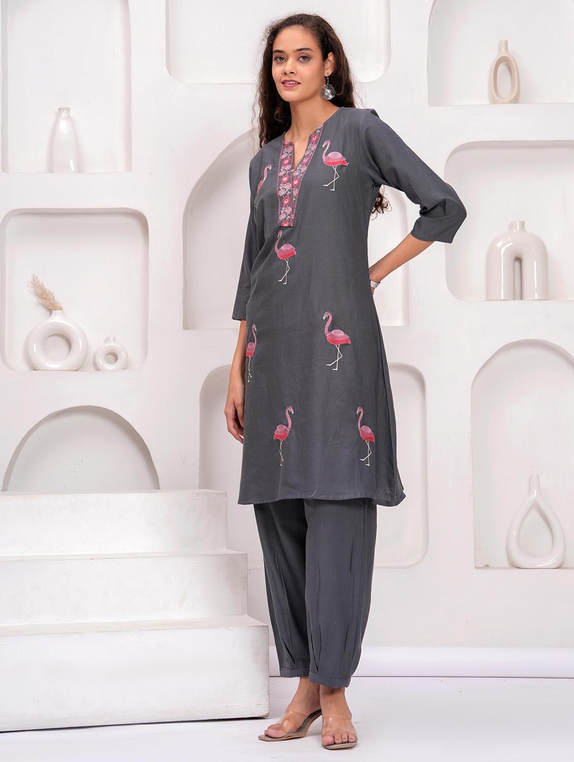 women embroidered kurta and salwar set - 21995141 - Standard Image - 5